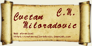 Cvetan Miloradović vizit kartica